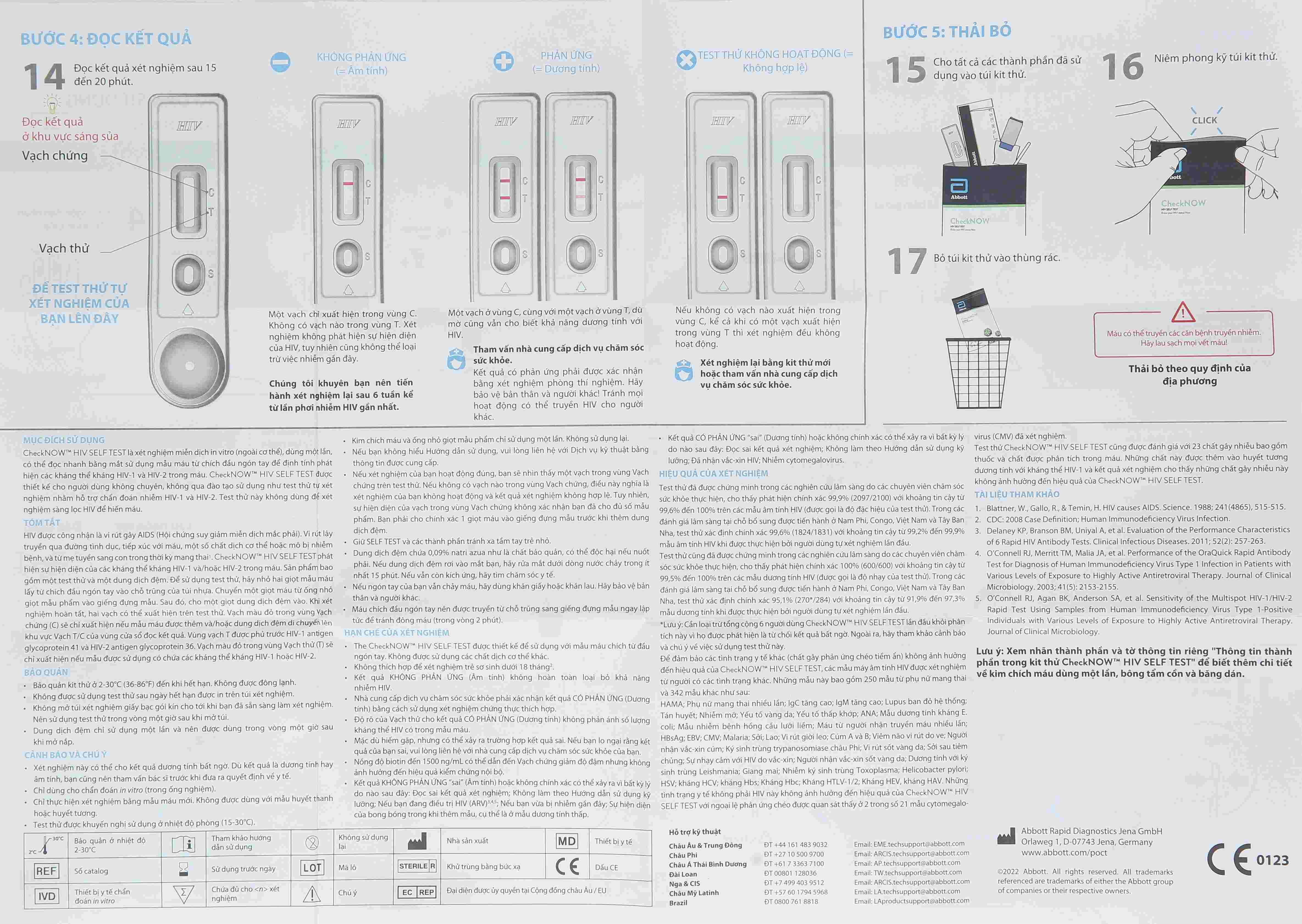Bộ xét nghiệm HIV Abbott CheckNOW túi 1 bộ - 12